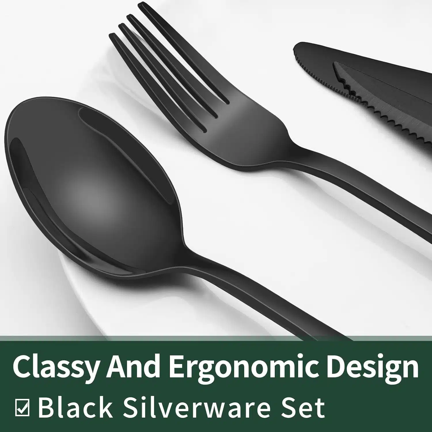 61r+tSKVTbL._AC_SL1500_ EWFEN 24-Piece Black Silverware Set with Steak Knives - Image 3