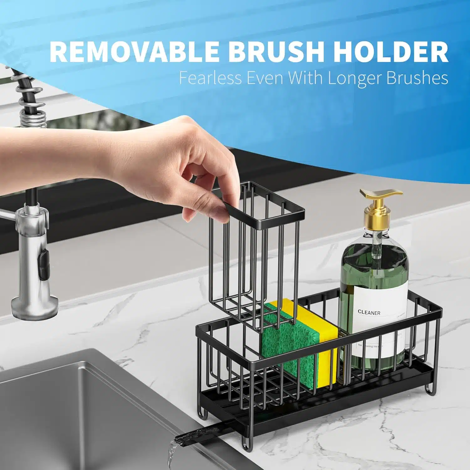71Z6zv5GayL._AC_SL1500_ Cisily Black Sponge Holder for Kitchen Sink - Image 3