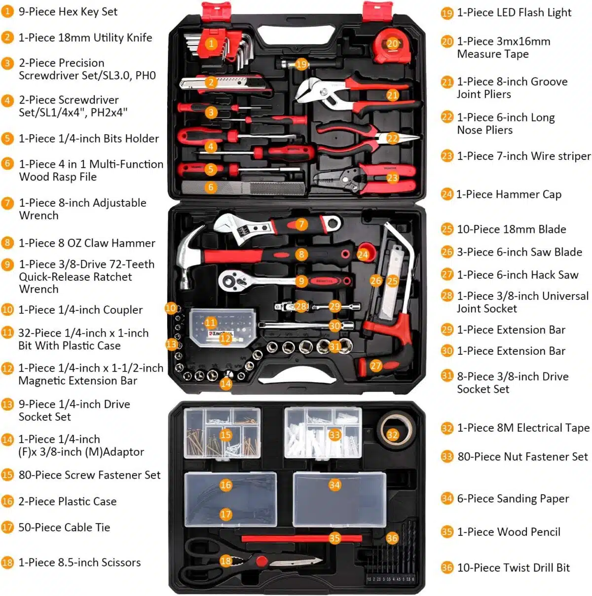 KingTool 325 Piece Home Repair Tool Kit - Image 2